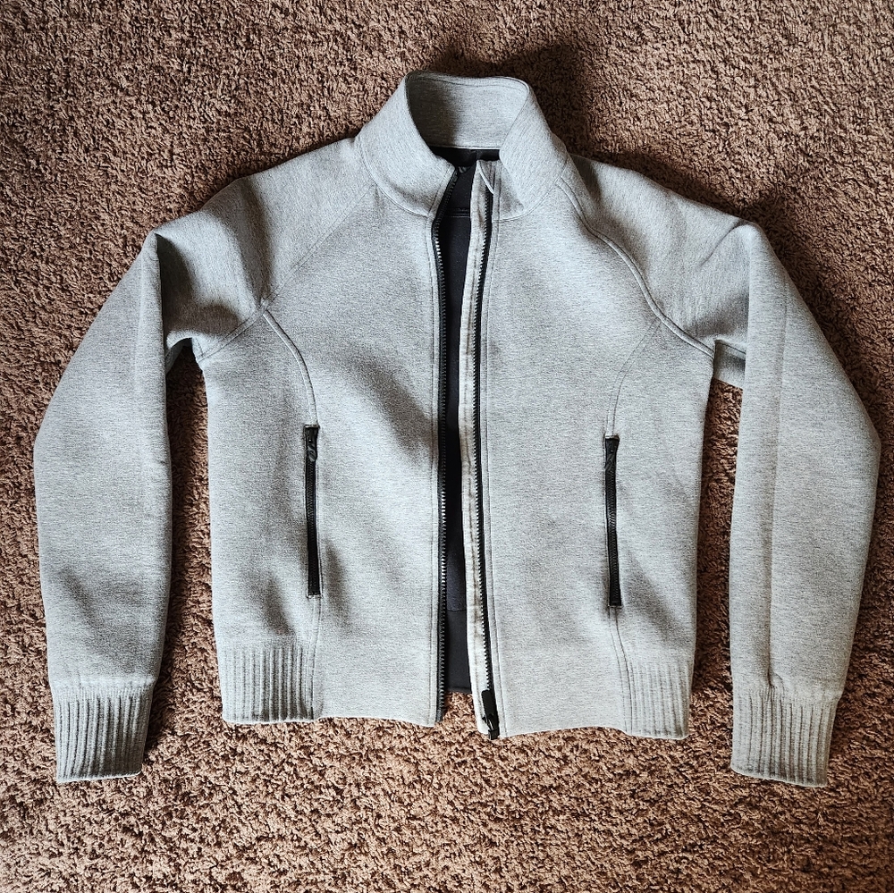 Lululemon Cotton Bomber Jacket - Light Grey - Size 6